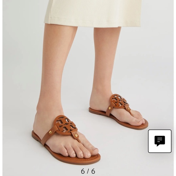 Tory Burch Miller Vintage Vachetta Leather Sandals - Picture 2 of 5